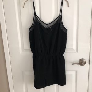 Black Laced Trimmed Romper